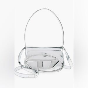 NWT Diesel 1DR Silver Mirrored Leather
